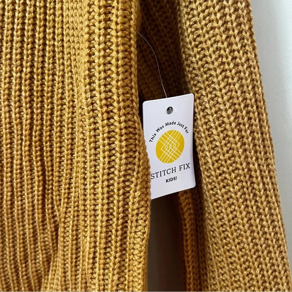 Stitch Fix Yellow Gold Open Front Cardigan Sweater- Girls M- Love Ellie- NWT - Picture 3 of 5
